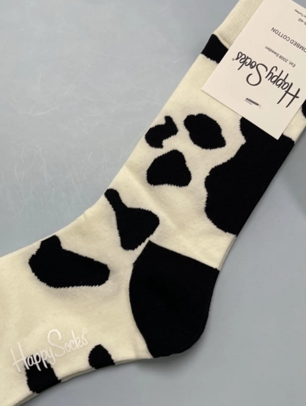 Happy Socks Cow Pattern Crew Socks